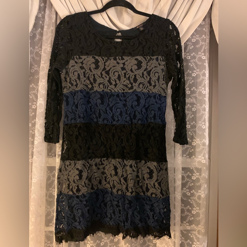 Anthro Ella Moss Lace Dress. Large.